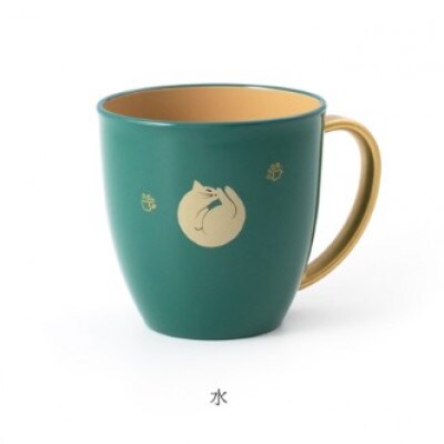 【越前漆器】カラフルでかわいい『マグカップねこ』 水
