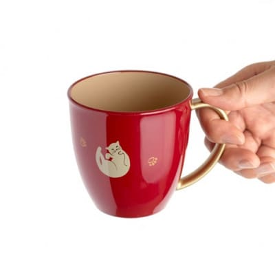 【越前漆器】カラフルでかわいい『マグカップねこ』 水