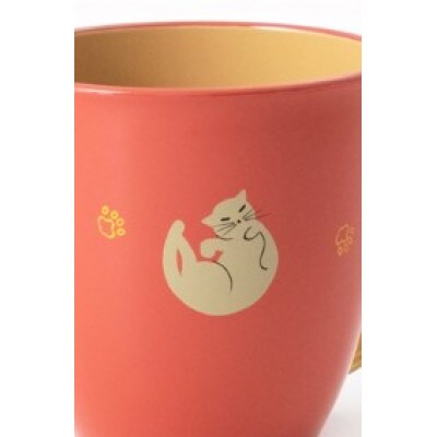 【越前漆器】カラフルでかわいい『マグカップねこ』 桃