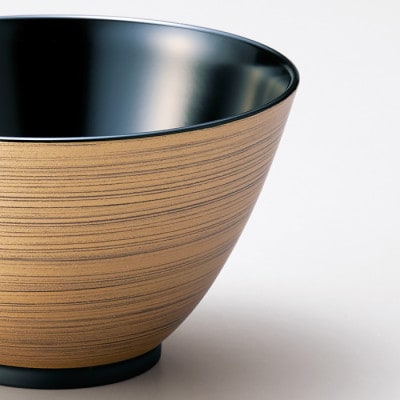 越前塗 金刷毛多用大椀 黒 φ14×8.4cm 食洗機・レンジ対応