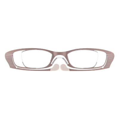 鯖江製 最薄最軽量を目指した老眼鏡【栞 フェザー】度数+2.50 ウェリントン ライトブラウン