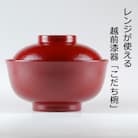 レンジが使える漆塗りのお椀　越前漆器こだち椀　赤