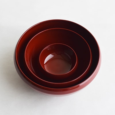 越前漆器　鉄鉢(てっぱち)入り子鉢3点セット