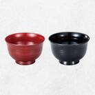 越前漆器　茜朱/消黒 乱筋千鳥汁椀　夫婦　ペア