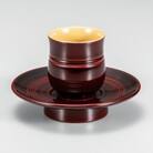 越前漆器　溜 こま筋 お好みカップ(台付)
