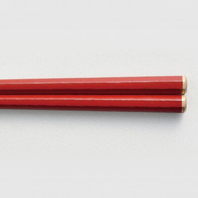 越前漆器　朱 塗分金線八角箸