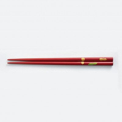 越前漆器　朱　瓢箪蒔絵 箸(桐箱入)