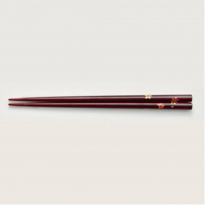 越前漆器　溜　桜蒔絵 塗箸(桐箱入)