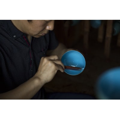 越前漆器 aisomo cosomo 小鉢 モスグリーン×オレンジ
