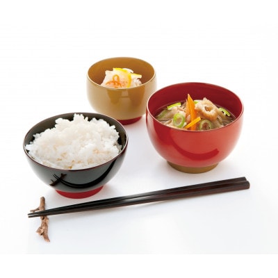 越前漆器 aisomo cosomo 飯碗 レッド×ベージュ