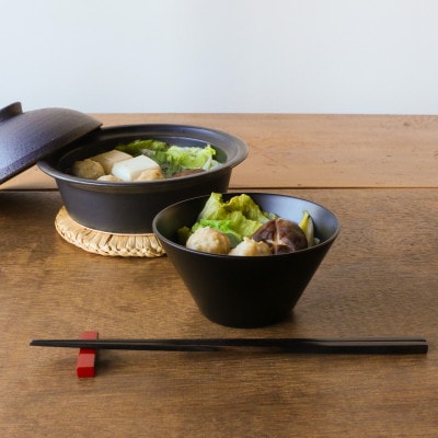 【食洗機対応 カラフルな越前漆器】 RIN&CO.　深S(深皿)/黒