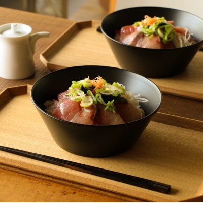 【食洗機対応 カラフルな越前漆器】 RIN&CO.　深皿M / 黒