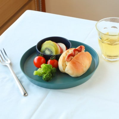 【食洗機対応 カラフルな越前漆器】 RIN&CO.　平皿M / N-02・ノースグリーン