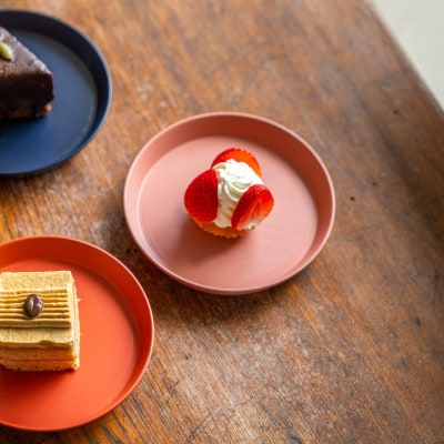 【食洗機対応 カラフルな越前漆器】 RIN&CO.　平皿S / R-01・ピンク