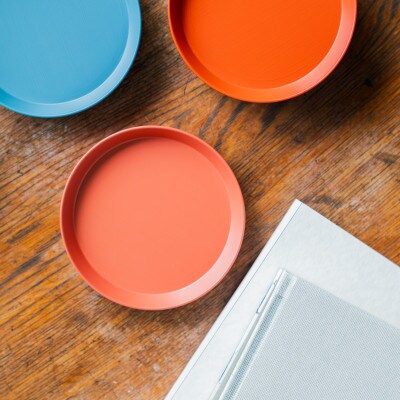 【食洗機対応 カラフルな越前漆器】 RIN&CO.　平皿S / R-02・サーモンピンク