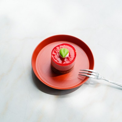 【食洗機対応 カラフルな越前漆器】 RIN&CO.　平皿S / R-03・レッドオレンジ