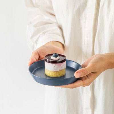 【食洗機対応 カラフルな越前漆器】 RIN&CO.　平皿S / I-02・インディゴ