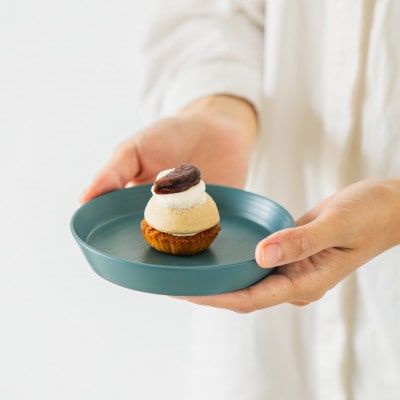 【食洗機対応 カラフルな越前漆器】 RIN&CO.　平皿S / N-03・ノースブルー