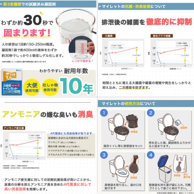 災害用トイレセット 100回分 マイレット S-100 (非常用トイレや防災グッズ、防災トイレ)