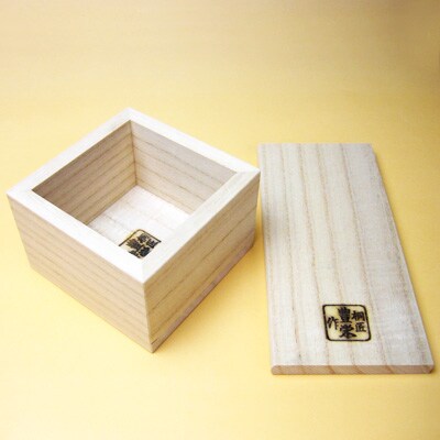 桐製米びつ30kgサイズ　無地　一合升すり切り棒付き