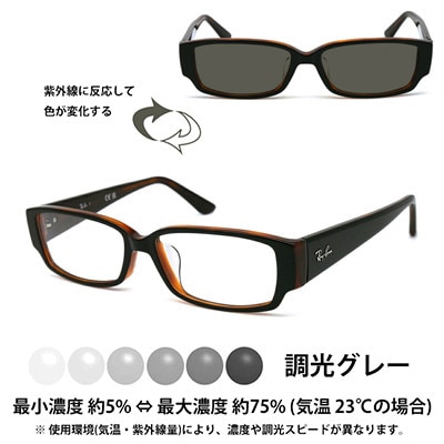 国産調光レンズ使用オリジナルレイバン色が変わるサングラス(RX5250 2044)　グレーレンズ