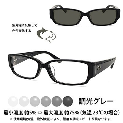 国産調光レンズ使用オリジナルレイバン色が変わるサングラス(RX5250 5114)　グレーレンズ