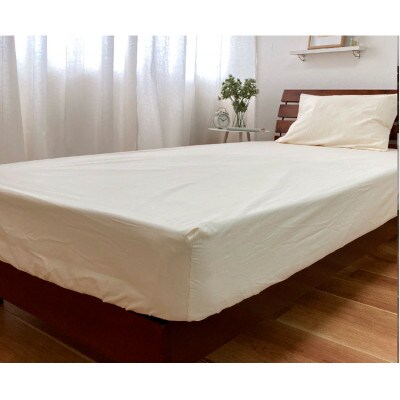 【シングル】自然のままのピュアコットンボックスシーツ(100×200×30cm)キナリ　PUBX-S