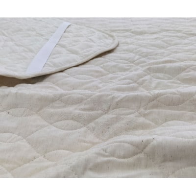 【シングル】リネンコットンガーゼ敷パッド　100×205cm　アイボリー　PK-1506S
