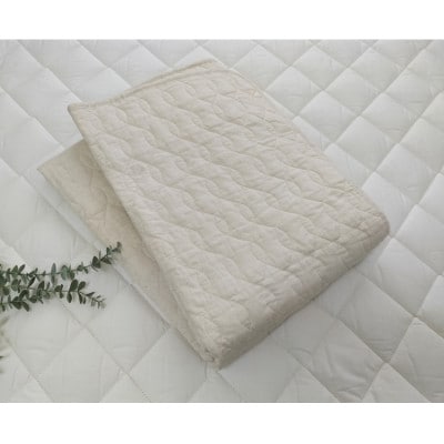 【シングル】リネンコットンガーゼ敷パッド　100×205cm　アイボリー　PK-1506S