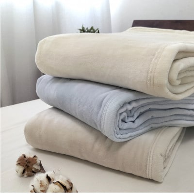 【シングル】贅沢ふわふわオーガニックコットン綿毛布　140×200cm　BE　OGMM-1-BE