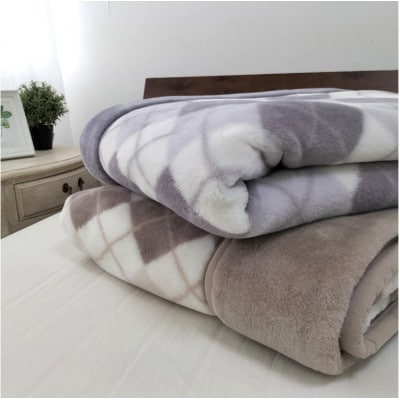 【ロング】吸湿発熱ボリューム2枚合せ毛布 140×220cm グレー1枚 JM-2203L-GY