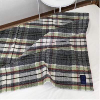 【ハーフサイズ】タスマニアラムウール混毛布 90×140cm グリーン1枚 SH-34911L