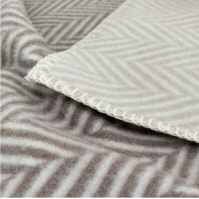 【シングル】暖かメリノウール100%(毛羽部分)毛布 140×200cm ベージュ1枚 WOOL-1