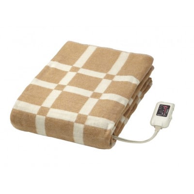 洗える保温性に優れたゲルマニウム電気毛布[140×80cm]ベージュ1枚