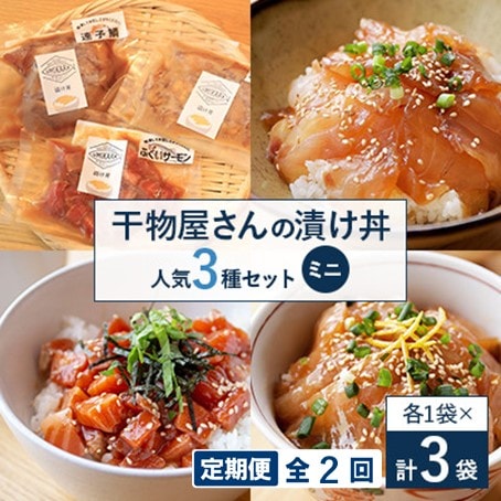 【毎月定期便】干物屋さんの漬け丼　人気セットミニ全2回