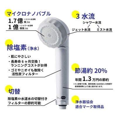 シャワーヘッド バブリージョワー3.0 浄水×ナノバブル 塩素除去 ミスト ジェット水流 JS24W