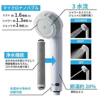 シャワーヘッド バブリージョワー3.0 浄水×ナノバブル 塩素除去 ミスト ジェット水流 JS24W