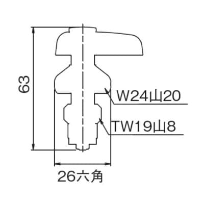ハンドル上部 凍結防止 三角ハンドル KJ16 屋外用 水栓 SMAバネ搭載