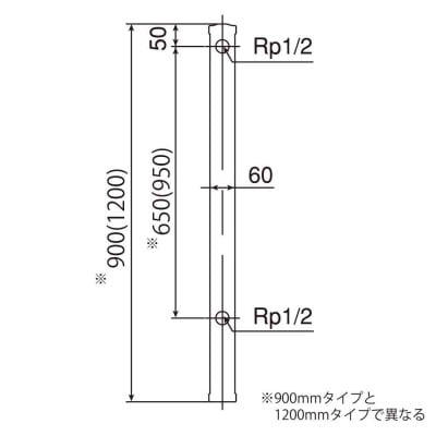 屋外用 ステンレス水栓柱 角型 900mm G206-S60K(蛇口別売)シンプルモダンな立水栓