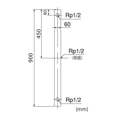 二口ステンレス水栓柱 900mm マットブラック G25S60KB 屋外用二口水栓柱