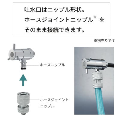 ホース接続回転水栓 メッキ G102K-M 屋外用ホース接続水栓