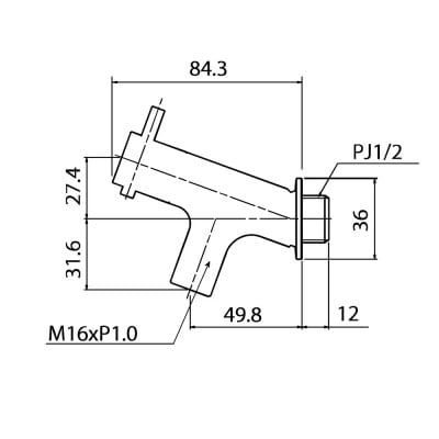 横水栓 ラモミニ メッキ G24RMY-M 屋外用ガーデン蛇口