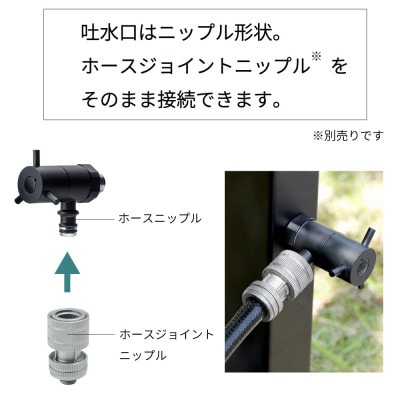 ホース接続回転水栓 マットブラック G102K-A 屋外用ホース接続水栓
