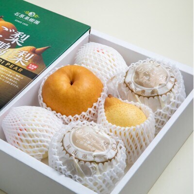 詰め合わせ4kg化粧贈答箱赤秀あたご2～3玉・鴨梨3～7玉 (AYK-40)