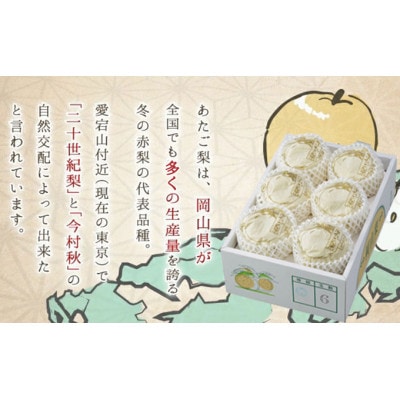 岡山県産 あたご梨 3～6玉 合計約4kg
