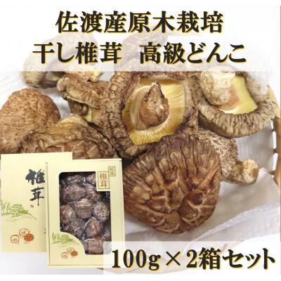 肉厚!佐渡産高級どんこしいたけ 100g×2箱セット