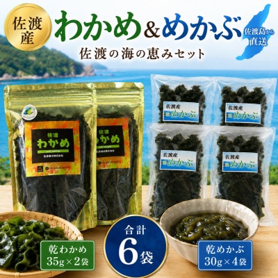佐渡産カットわかめ35g×2袋・乾めかぶ30g×4袋セット