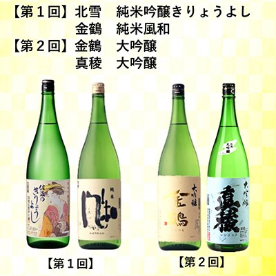 【毎月定期便】佐渡のお酒 1800ml×2本　全6回