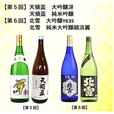 【毎月定期便】佐渡のお酒 1800ml×2本　全6回