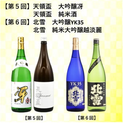 【毎月定期便】佐渡のお酒 1800ml×2本全6回
